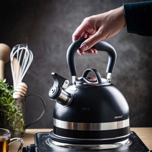 KingHoff Czajnik z gwizdkiem czarny 1.8l (KH-1858) 2