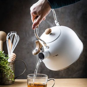 KingHoff Czajnik z gwizdkiem biały 2.5l (KH-1860) 2