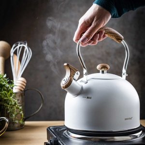 KingHoff Czajnik z gwizdkiem biały 2.5l (KH-1860) 3