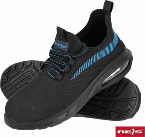 Reis BRWAVE S1 PL SR FO - Buty bezpieczne podnosek podeszwa olejoodporna poduszka powietrzna antyelektrostatyczne antypoślizgowe - czarno-niebieski 39 2