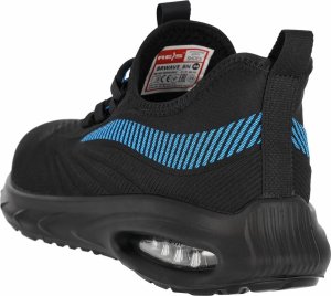Reis BRWAVE S1 PL SR FO - Buty bezpieczne podnosek podeszwa olejoodporna poduszka powietrzna antyelektrostatyczne antypoślizgowe - czarno-niebieski 39 7