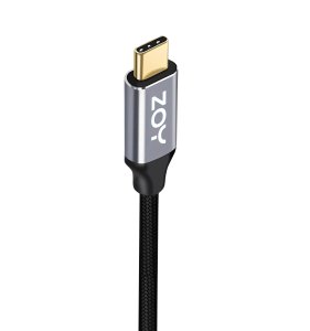 Kabel USB ZOY USB-C - USB-C 1m Czarno-srebrny (ZCCC1) 2