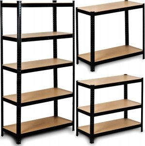 Funfit Regał metalowy magazynowy 180x90x40 cm czarny 4