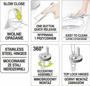 Deska bidetowa Toya FALA DESKA WC WOLNOOPADAJĄCA Z NAKŁADKĄ DLA DZIECI 2w1, WYPINANA PP-O 6