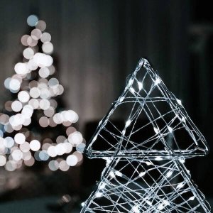 Springos Lampki choinkowe 20 LED druciki mikro na baterie biały zimny UNIWERSALNY 5