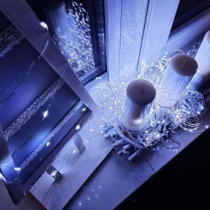 Springos Lampki choinkowe 20 LED druciki mikro na baterie biały zimny UNIWERSALNY 9