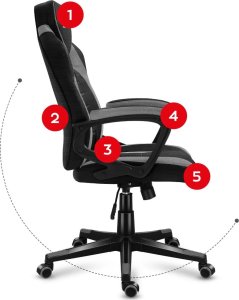 Fotel Huzaro Force 2.5 Szary Mesh 8