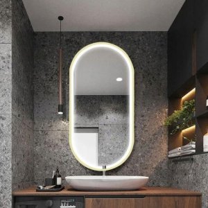 Lustro Tutumi LUSTRO ŚCIENNE LED OVL 50x100cm Złote 4