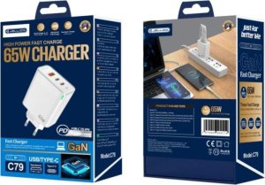 Ładowarka Jellico JELLICO ładowarka sieciowa C79 GaN PD 65W 2xUSB-C + 1xUSB QC3.0 Biały 5
