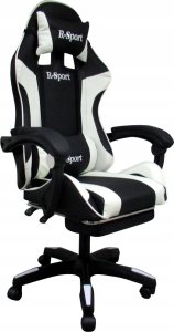Fotel R-Sport Fotel Gamingowy K4 BIAŁO-CZARNY z podnóżkiem+masażer 2