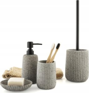 Dozownik do mydła AWD Interior Dozownik łazienkowy do mydła w płynie 400 ml szary kamionka 2