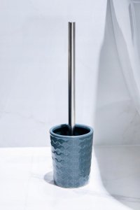 Dozownik do mydła AWD Interior Dozownik łazienkowy do mydła w płynie 280 ml szary chrom kamionka 2