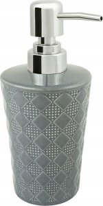 Dozownik do mydła AWD Interior Dozownik łazienkowy do mydła w płynie 280 ml szary chrom kamionka 4