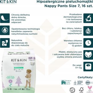 Kit and Kin , Pieluchomajtki Nappy Pants 7 XXL (17kg+), Giraffe/Sloth, 16 szt. 2