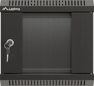 Lanberg ML SZAFA INSTALACYJNA RACK WISZĄCA 10" 6U 300X300 CZARNA DRZWI PRZESZKLONE (FLAT PACK) 2