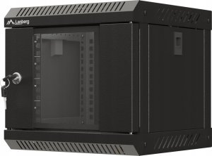 Lanberg ML SZAFA INSTALACYJNA RACK WISZĄCA 10" 6U 300X300 CZARNA DRZWI PRZESZKLONE (FLAT PACK) 3