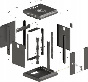 Lanberg ML SZAFA INSTALACYJNA RACK WISZĄCA 10" 6U 300X300 CZARNA DRZWI PRZESZKLONE (FLAT PACK) 8