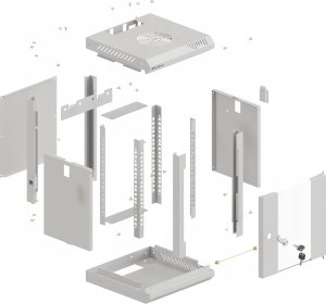 Lanberg ML SZAFA INSTALACYJNA RACK WISZĄCA 10" 4U 300X300 SZARA DRZWI PRZESZKLONE LANBERG (FLAT PACK) 4