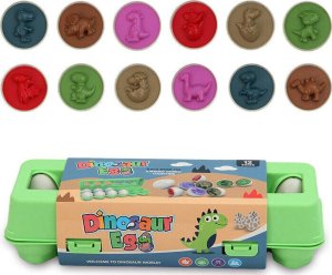 LeanToys Edukacyjny Zestaw Jajek Sorter Dinozaury Układanka 12 Sztuk 4