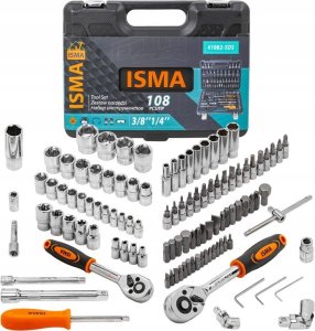 Zestaw narzędzi Isma Zestaw narzędzi 108el. 1/4" i 3/8" (6-kątnych) (4-22mm) 3