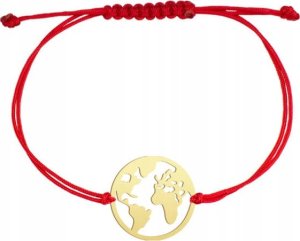 MEJK Jewellery Bransoletka Złota Kula Ziemska Globus Świat 925 Prezent Sznurek DEDYKACJA 3