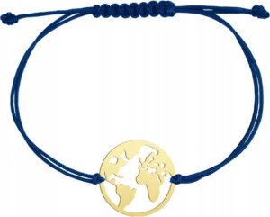 MEJK Jewellery Bransoletka Złota Kula Ziemska Globus Świat 925 Prezent Sznurek DEDYKACJA 4