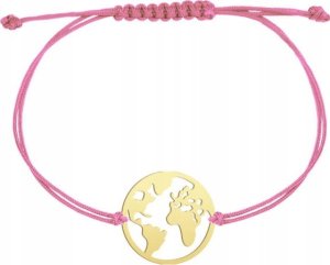 MEJK Jewellery Bransoletka Złota Kula Ziemska Globus Świat 925 Prezent Sznurek DEDYKACJA 5
