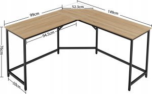 Biurko Leobert LWD073B11 Dąb Sonoma 149 cm x 50 cm 3