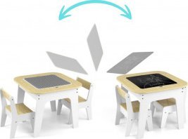 Milly Mally Zestaw mebli Olaf Blocks - Stolik i dwa krzesełka White 5