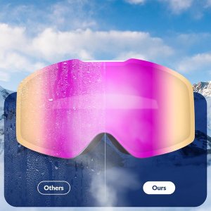 Gogle narciarskie Qunature Pink bezramkowe - różowe 2