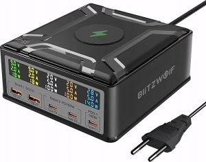 Ładowarka Blitzwolf Stacja ładująca Blitzwolf BW-S28 260W, 2xUSB-A, 3xUSB-C, 15W (czarna) 8