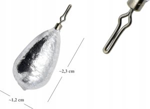 Angel Sport 10 x CIĘŻAREK ŁEZKA Z KRĘTLIKIEM 14 g KLIPS Zacisk 2