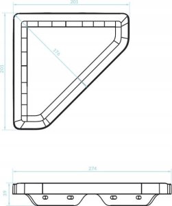 Kuchinox Półka łazienkowa ścienna narożna 20,1x20,1x39cm płaska biała APO 2