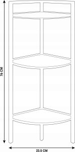 Home Styling Collection Regał narożny metalowy, 3 półki z MDF, 23,5 x 23,5 x 76 cm 2