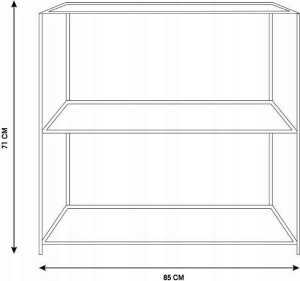 Home Styling Collection Loftowy regał z 2 półkami, metal i MDF, 71 x 31 x 85 cm 3