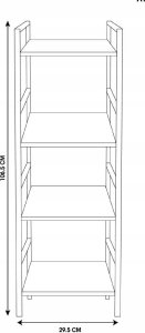 Home Styling Collection Metalowy regał do salonu z 4 półkami z MDF, 29,5 x 23,5 x 106,5 cm 3