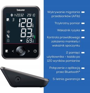 Ciśnieniomierz Beurer beurer BM 64 Oberarm-Blutdruckmessgerät Schwarz-Grau 2
