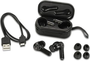 Słuchawki Platinium Bezprzewodowe słuchawki douszne powerbank etui Air Bass Pro 18 czarne 2