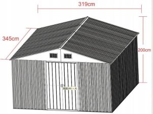 kontrast Domek metalowy na narzędzia blaszak szopa 340x319x200 szary antracytowy 3