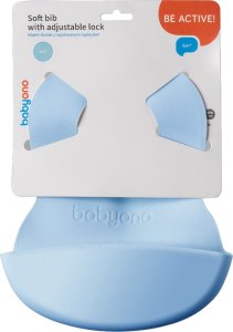 BabyOno BABY ONO 835/05  BŁĘKITNY  MIĘKKI         ŚLINIAK Z KIESZONKĄ I REGULOWANYM ZAPIĘCIEM 4