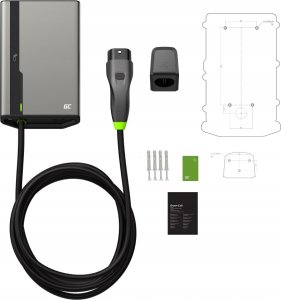 ŁADOWARKA EV Wallbox Green Cell HabuDen EVGC021B2250 22kW TYPE 2 5M GC App NFC BT Wi-Fi 2