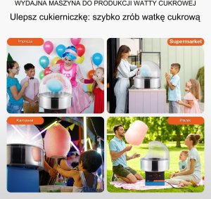 Maszynka do waty cukrowej Vevor Elektryczna Maszyna do Waty Cukrowej Niebieska 5