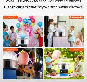 Maszynka do waty cukrowej Vevor Elektryczna Maszyna do Waty Cukrowej Niebieska 5