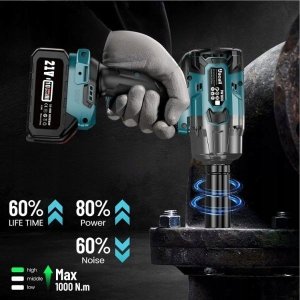 Klucz udarowy Black&Decker Akumulatorowy klucz udarowy Uaoaii 1/2"1000 Nm 4000mAh wiertarka 2400 obr/m 5