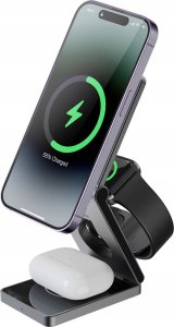 Ładowarka Vega Bezprzewodowa Ładowarka 3w1 QI MagSafe na Telefon Zegarek Słuchawki Proove / Titan Volt 8