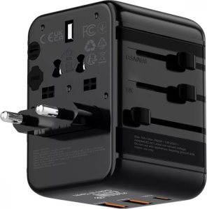 Verk Przejściówka Wtyczka Gniazdo Adapter Podróżny USA UK EU 2x USB 1x USB-C 20W 7