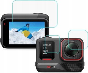 Osłona na obiektyw Puluz Zestaw Osłona Szkło Hartowane na Obiektyw 2x Ekran LCD - Insta360 ACE PRO 2 / PU711T 7