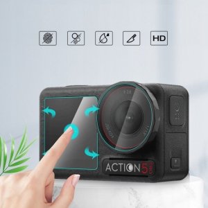 Osłona na obiektyw Puluz Zestaw Osłona Szkło Hartowane na 2x Ekran + Obiektyw DJI Osmo Action 5 Pro / PU958T 5