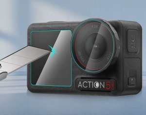 Osłona na obiektyw Puluz Zestaw Osłona Szkło Hartowane na 2x Ekran + Obiektyw DJI Osmo Action 5 Pro / PU958T 6