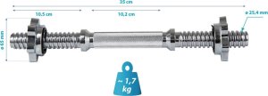 GRYF KRÓTKI 35 CM + ZACISKI ENERO FIT fi25,4 MM 5
